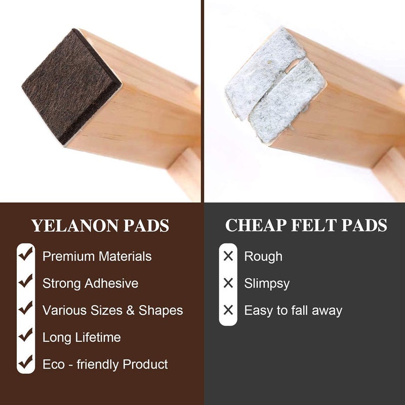Yelanon Felt Furniture Pads -182 Pcs Furniture Pads Self Adhesive,Cuttable Felt Chair Pads,Anti Scratch Floor Protectors for Furniture Feet Chair Legs, Felt Pads for Hardwoods Floors, Mix Color - Image 4